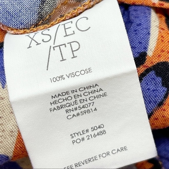 CABI Women’s Orange Purple ISLA Cami Animal Leopard Print Tank Top - Picture 6 of 6